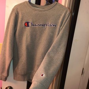Gray champion sweat shirt